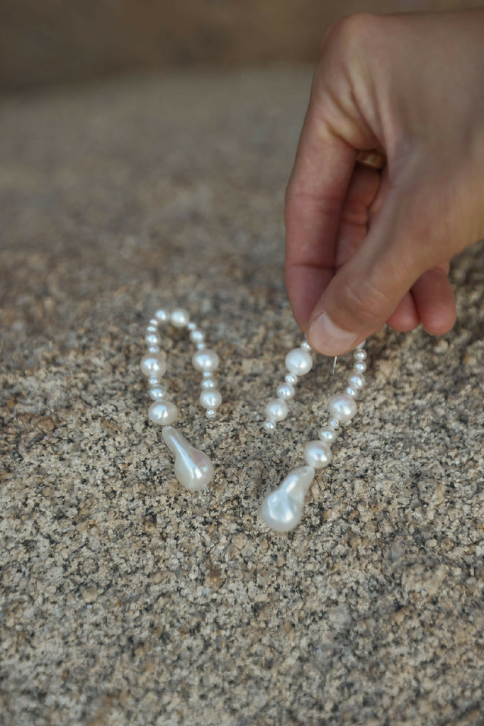 PEARL DANGLE STATEMENT EARRINGS