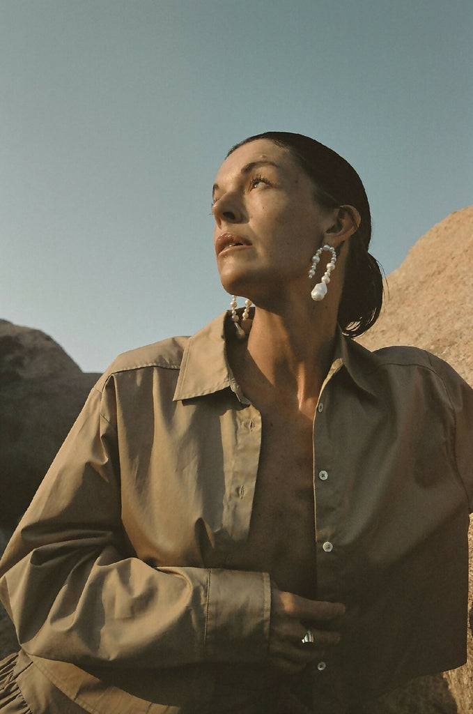 PEARL DANGLE STATEMENT EARRINGS