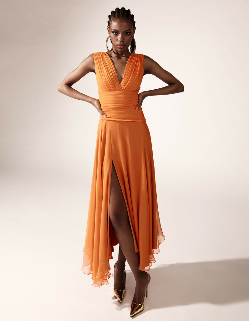 Amber Dress Tangerine Orange