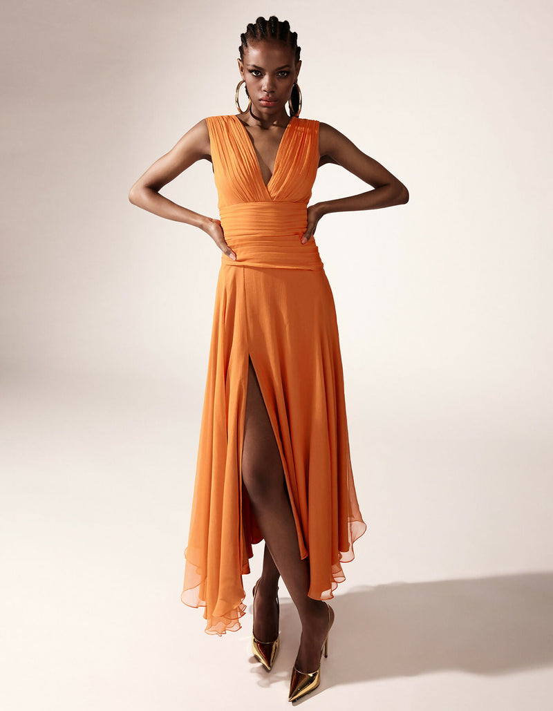 Amber Dress Tangerine Orange