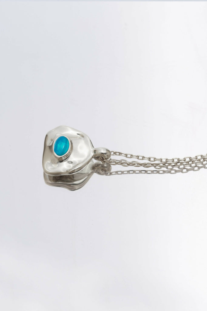 Aria Silver Necklace Layer - Sky Blue