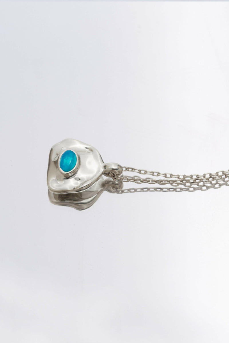 Aria Silver Necklace Layer - Sky Blue