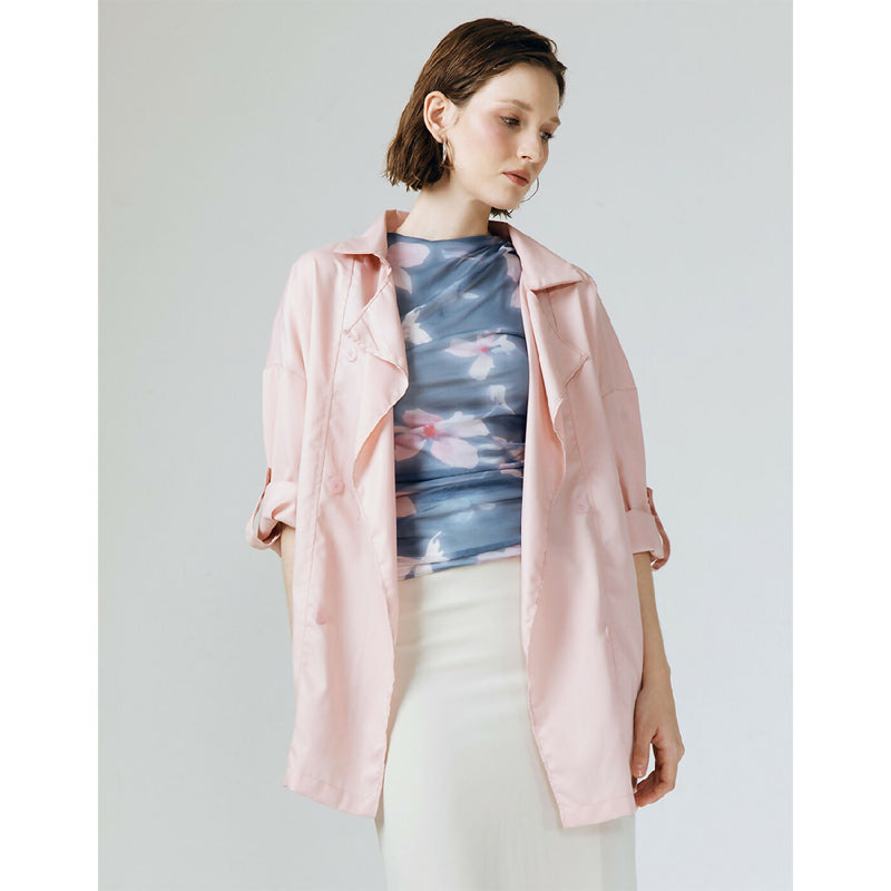 CARA BLUSH CONVERTIBLE SLEVEE BUTTON OUTERWEAR