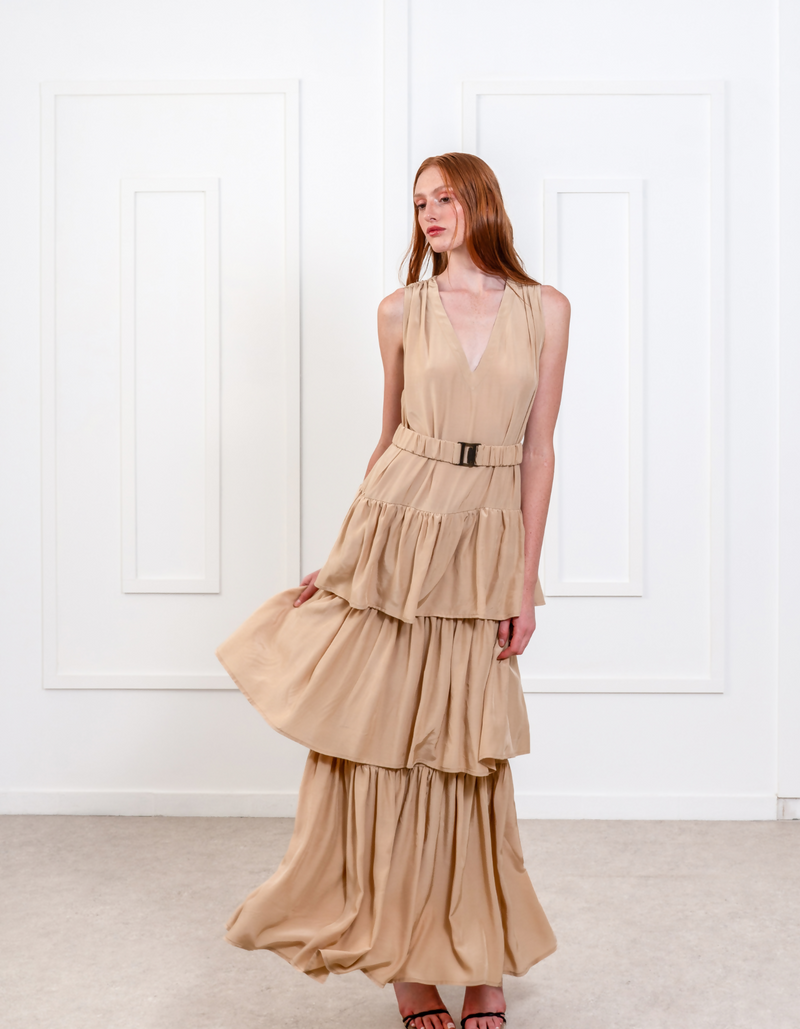 Celeste Ruffles Skin Maxi Dress