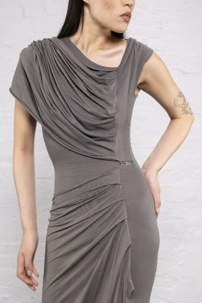 Draped Dress Grey