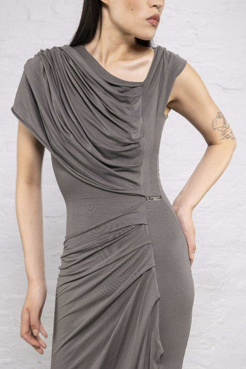 Draped Dress Grey