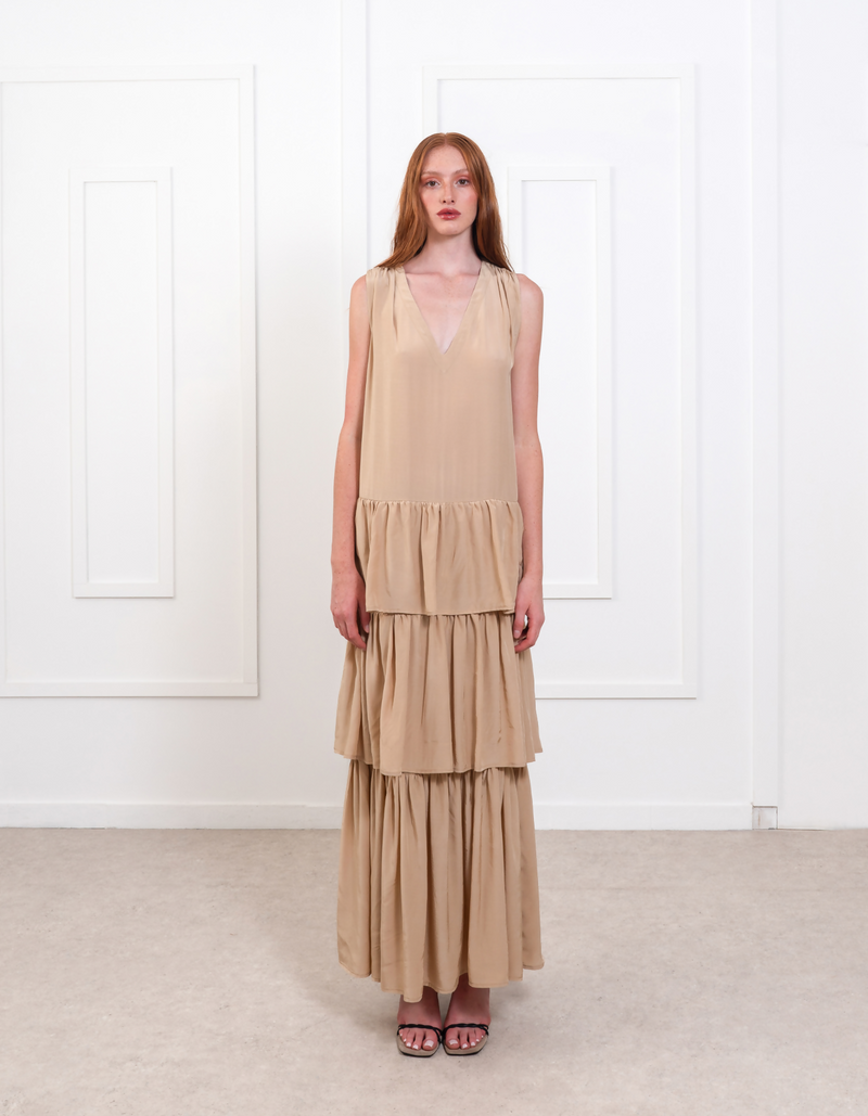 Celeste Ruffles Skin Maxi Dress