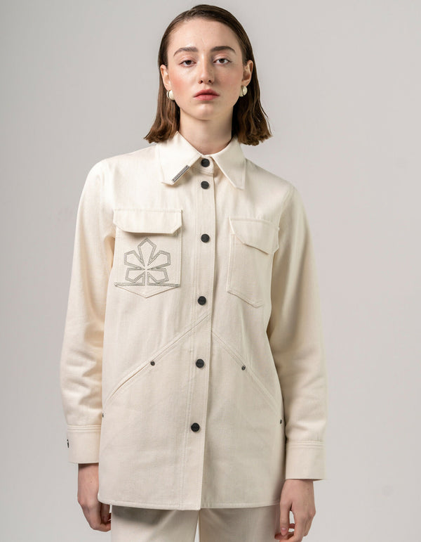 Beige shirt-jacket