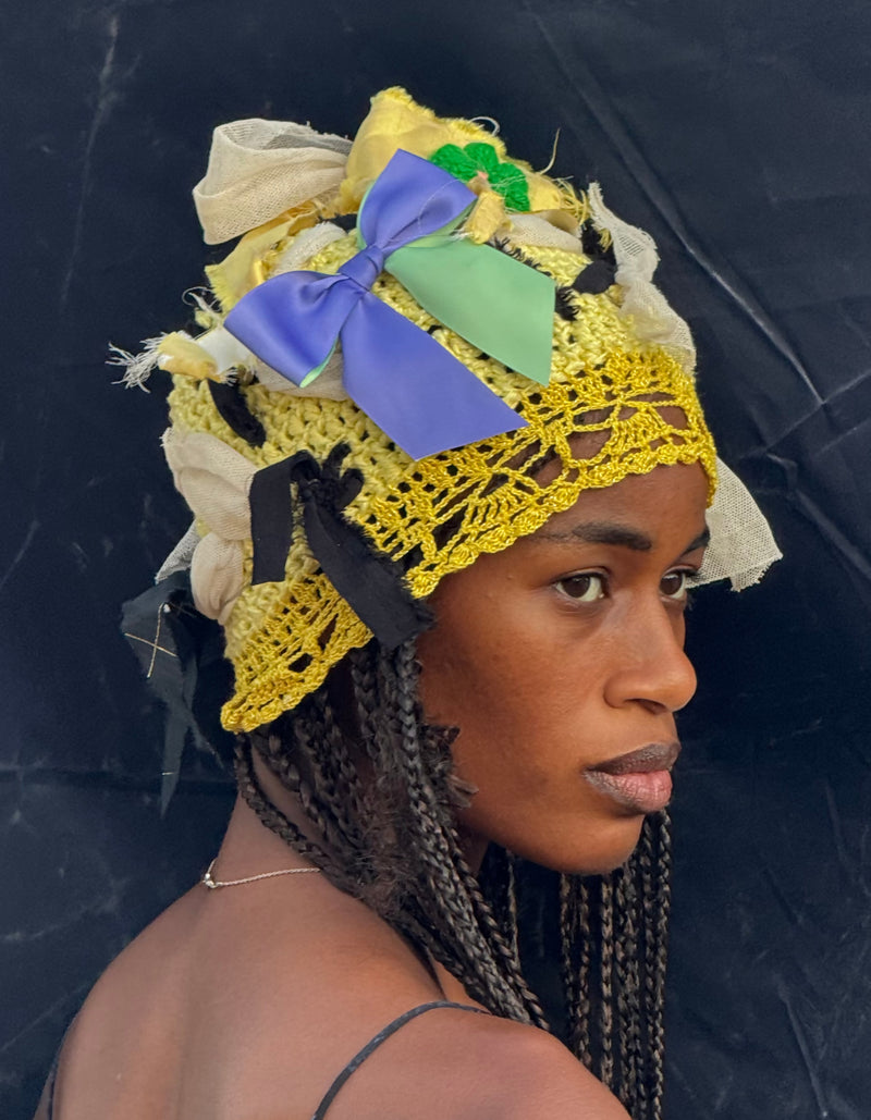 Sunlit Patchwork Crochet Headpiece