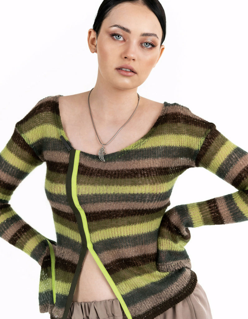 Green knitted sweater