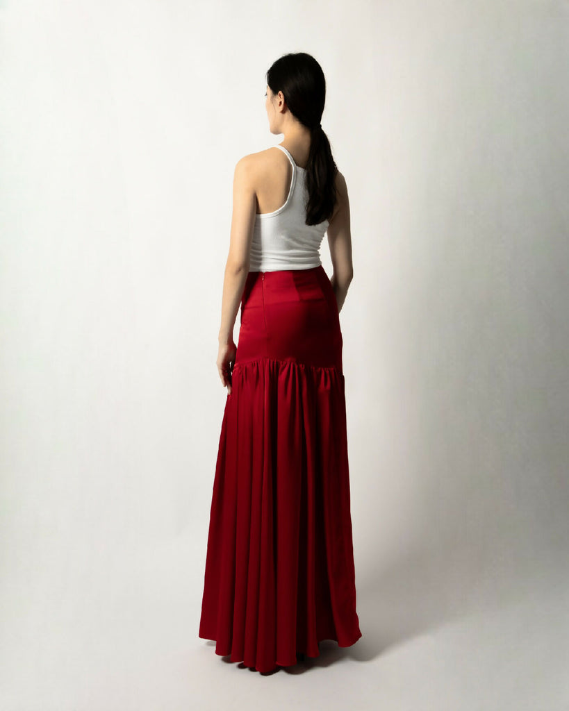 SCARLET WIDE-LEG FLARED PANTS