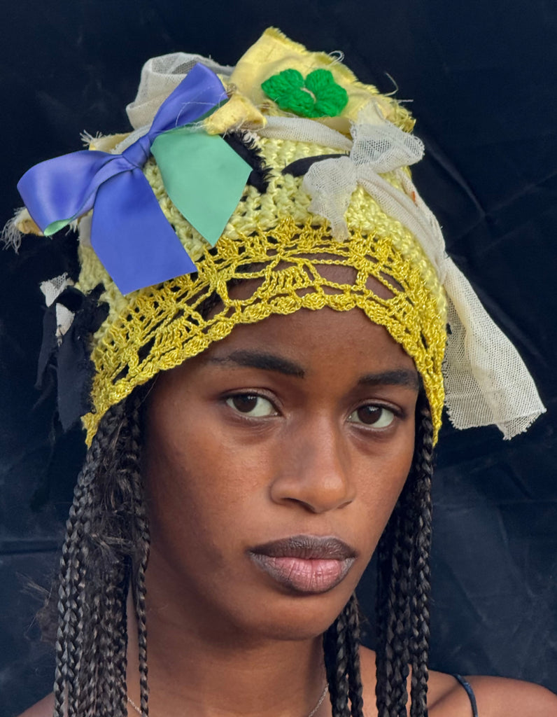 Sunlit Patchwork Crochet Headpiece