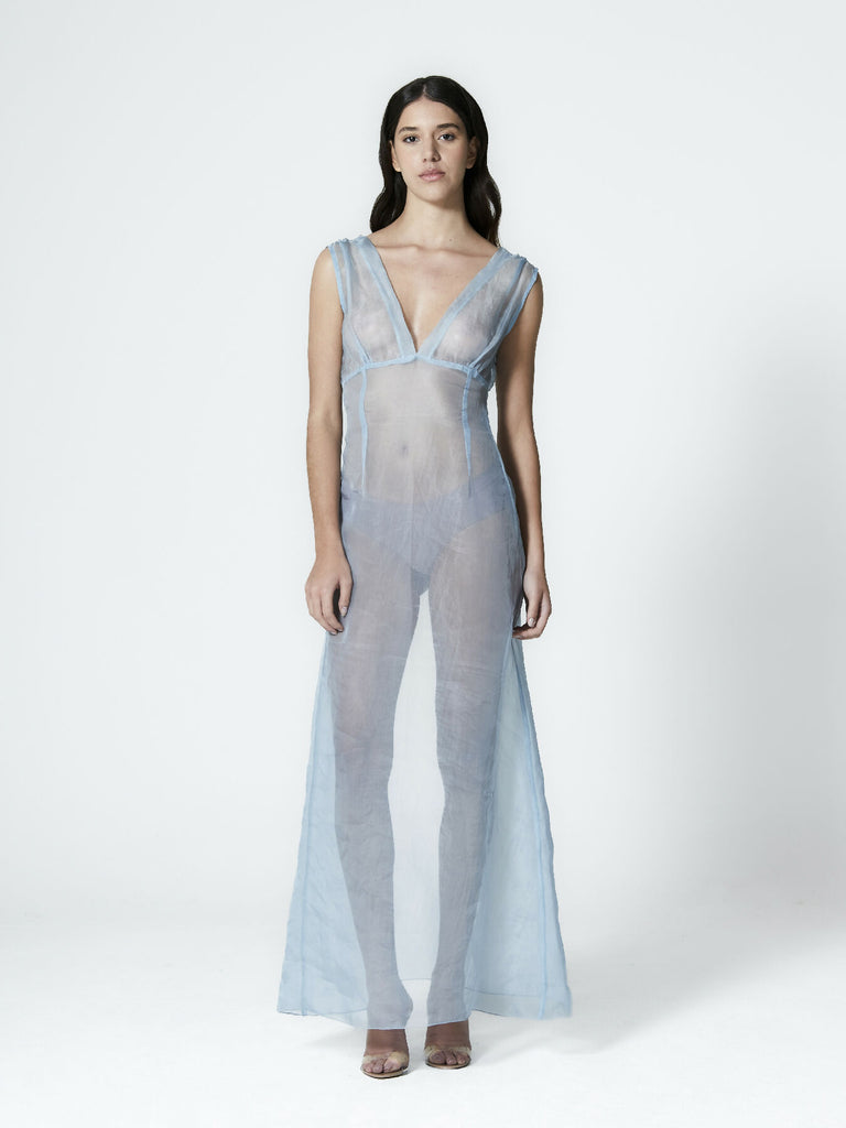 Rose Silk Organza Dress front