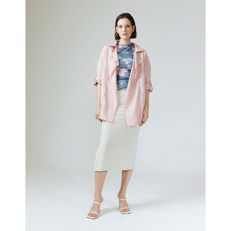 CARA BLUSH CONVERTIBLE SLEVEE BUTTON OUTERWEAR