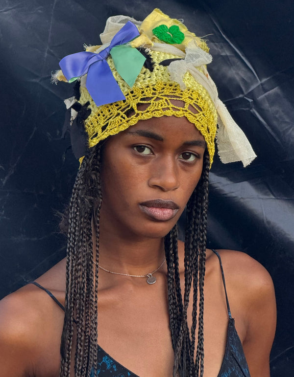 Sunlit Patchwork Crochet Headpiece