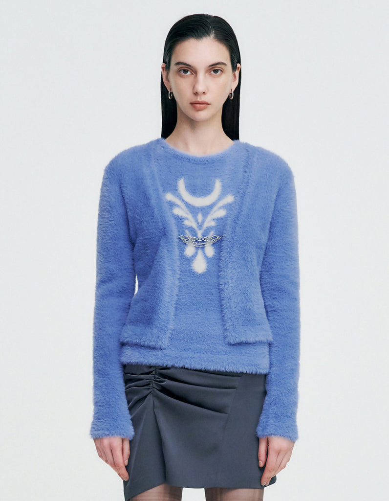 Chain Link Furry Cardigan