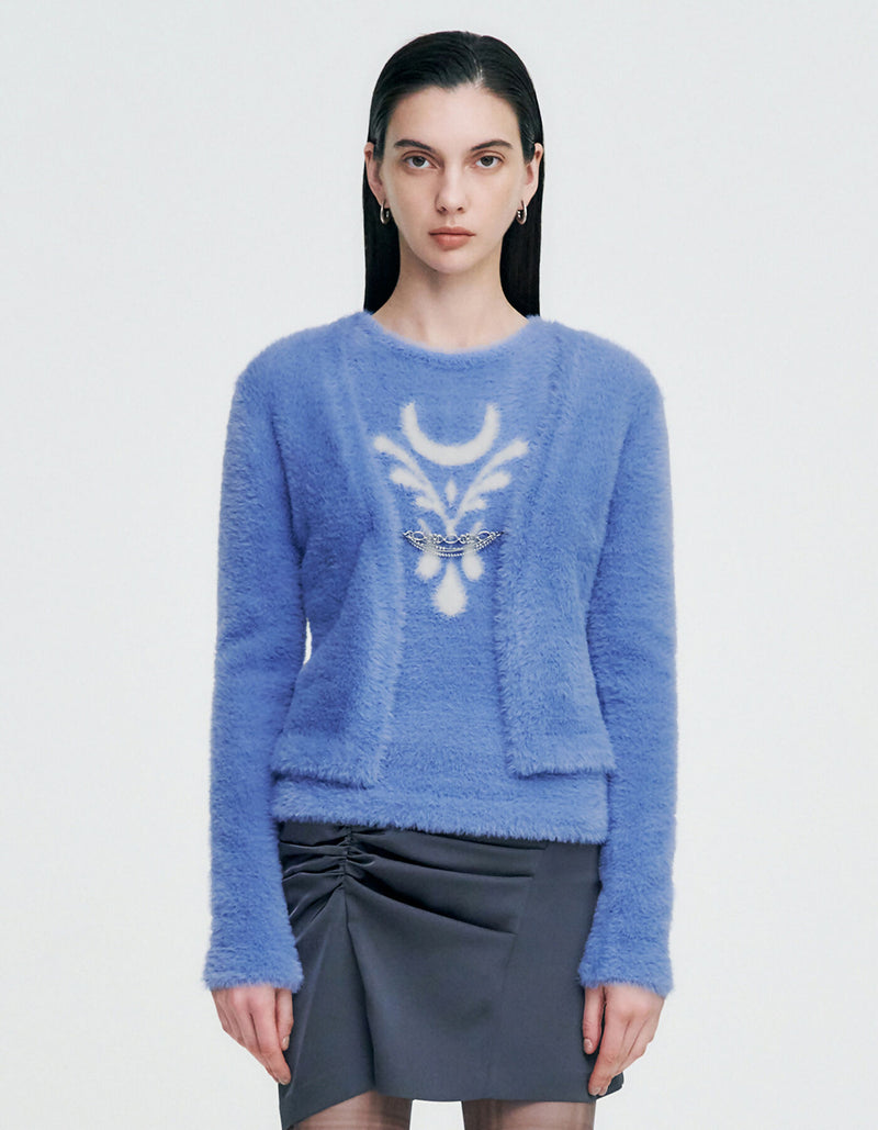 Chain Link Furry Cardigan