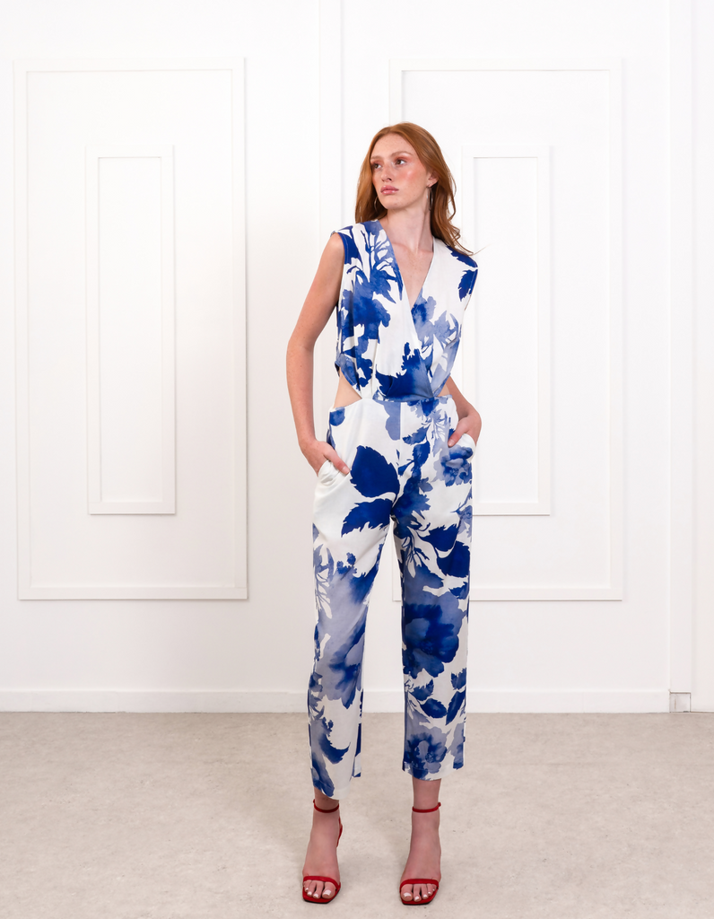 Cami Blue Flowers Jumpsuit