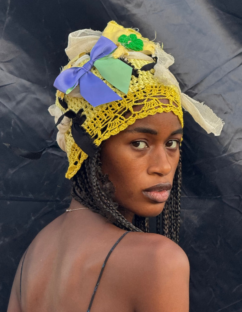 Sunlit Patchwork Crochet Headpiece