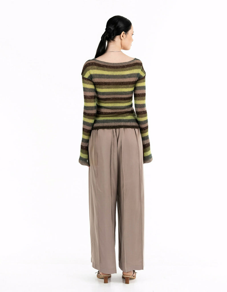 Green knitted sweater