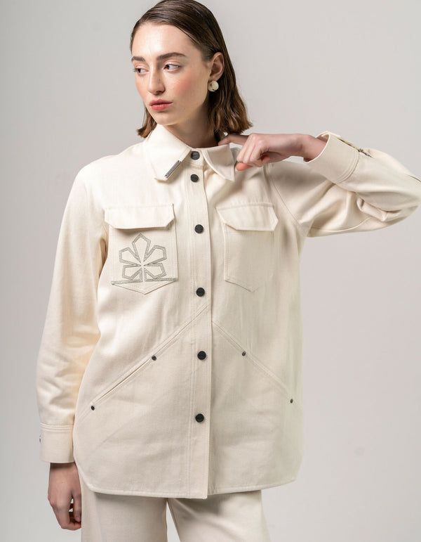 Beige shirt-jacket