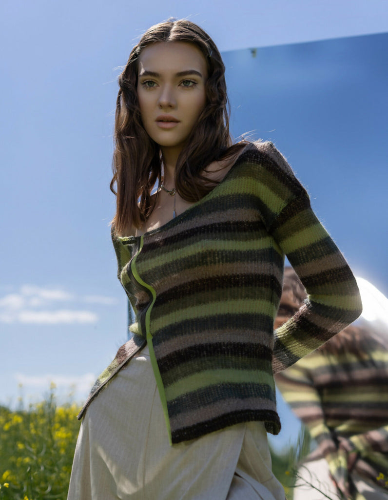 Green knitted sweater