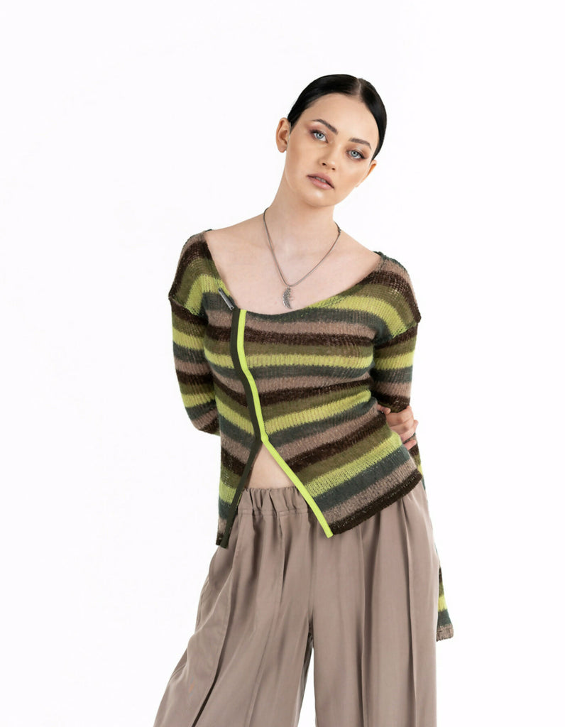 Green knitted sweater