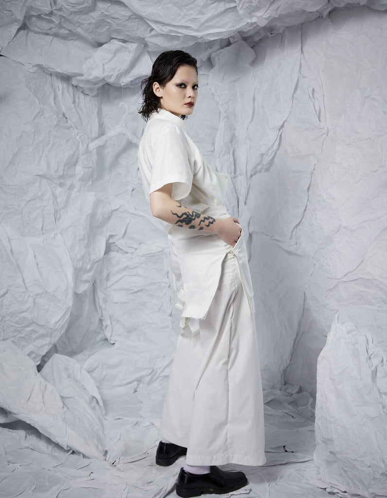 Half Waistcoat Wide-Leg Trousers