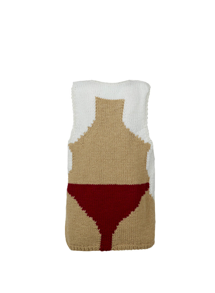 Nude hand knit vest