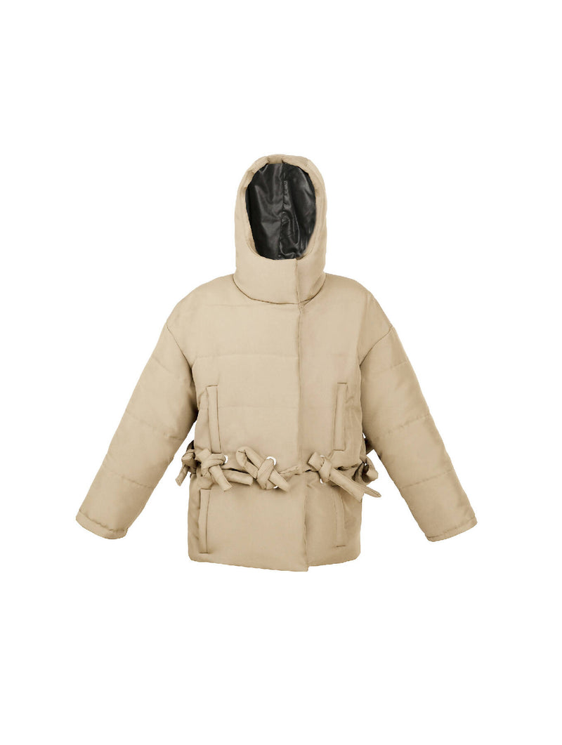 Hooded transformable puffer jacket