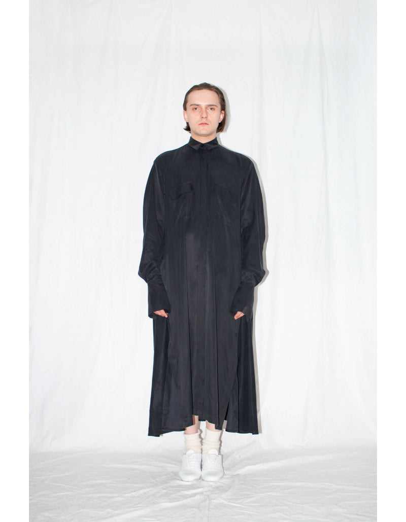 Black Elongated Sleek Shirt