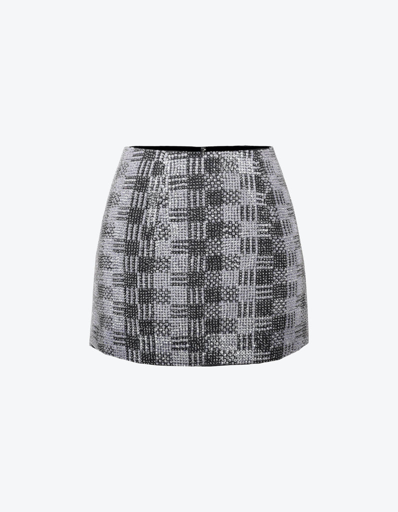 Hand-Embroidered Sequin Mini Skirt