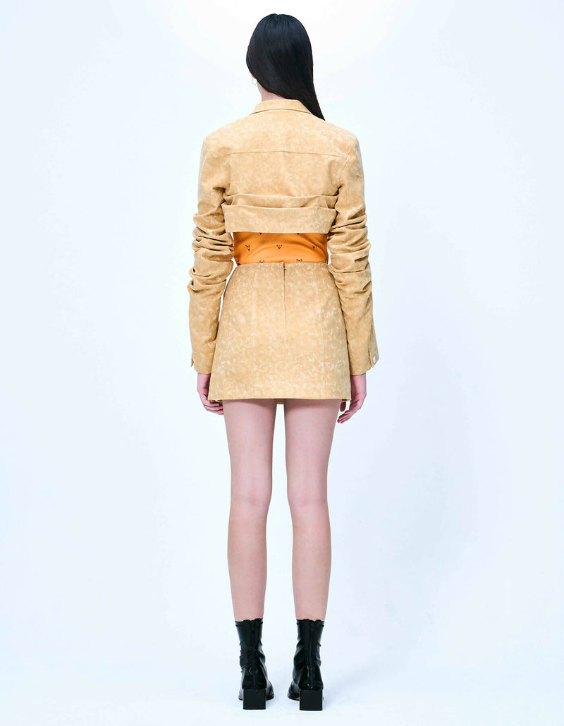 Suede Mini Wrap Skirt