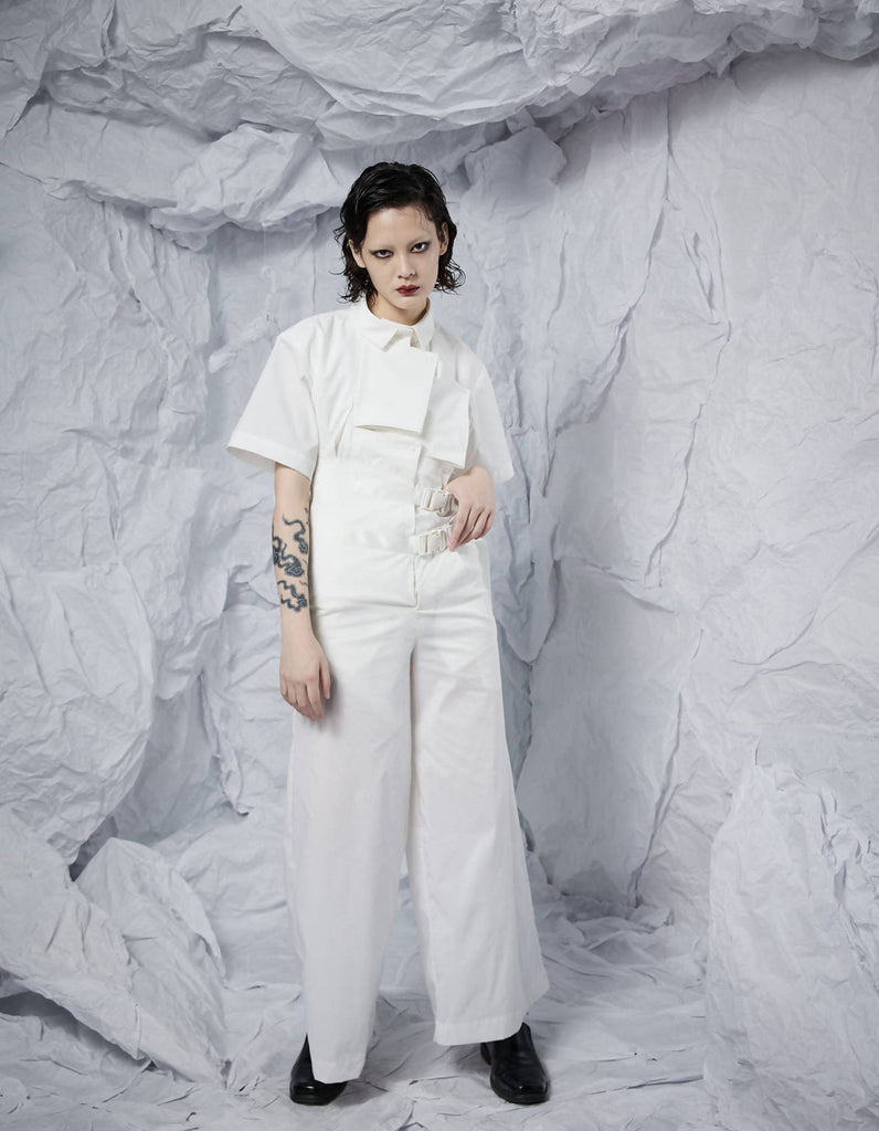 Half Waistcoat Wide-Leg Trousers