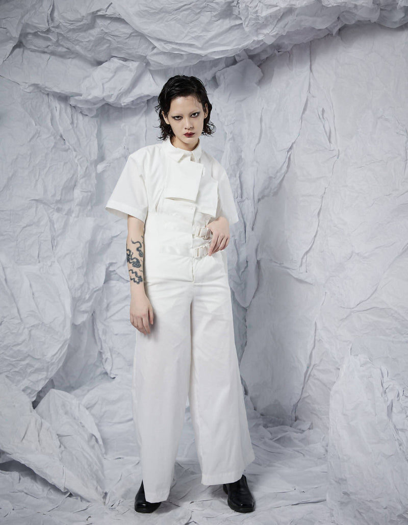Half Waistcoat Wide-Leg Trousers