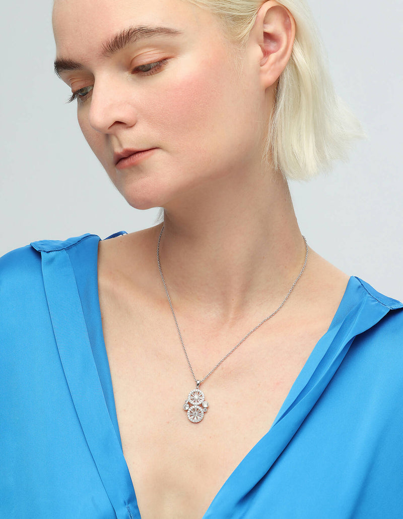 Silver Wheel of Fortune Necklace