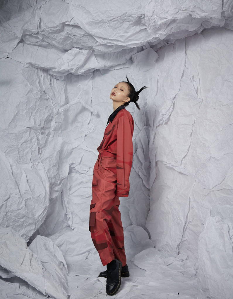 Multi-Layers Harlem Pants With Pockets In 2D Red