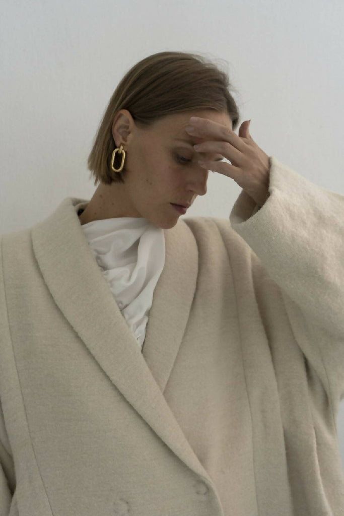 KOSIV CREAM HEMP WOOL COAT
