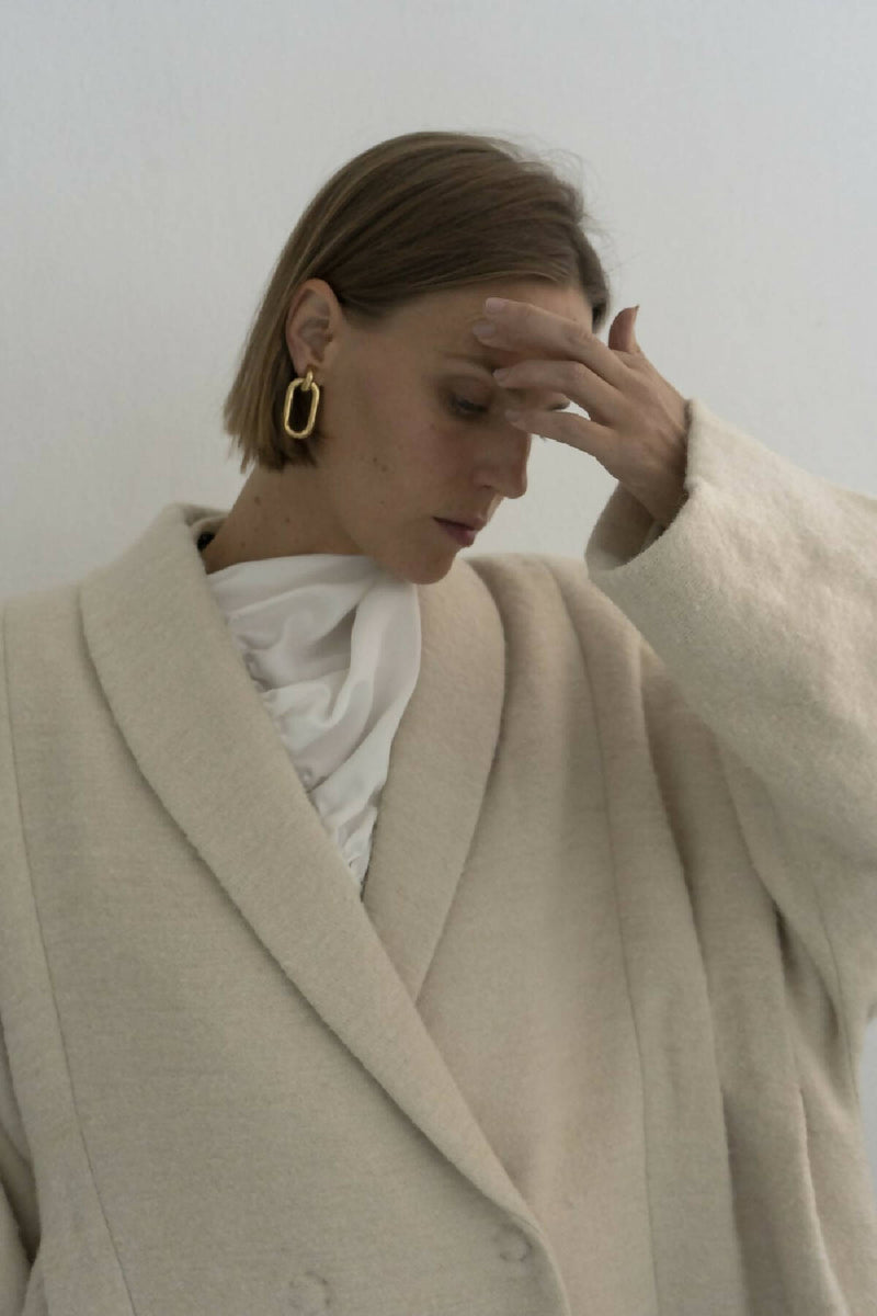 KOSIV CREAM HEMP WOOL COAT