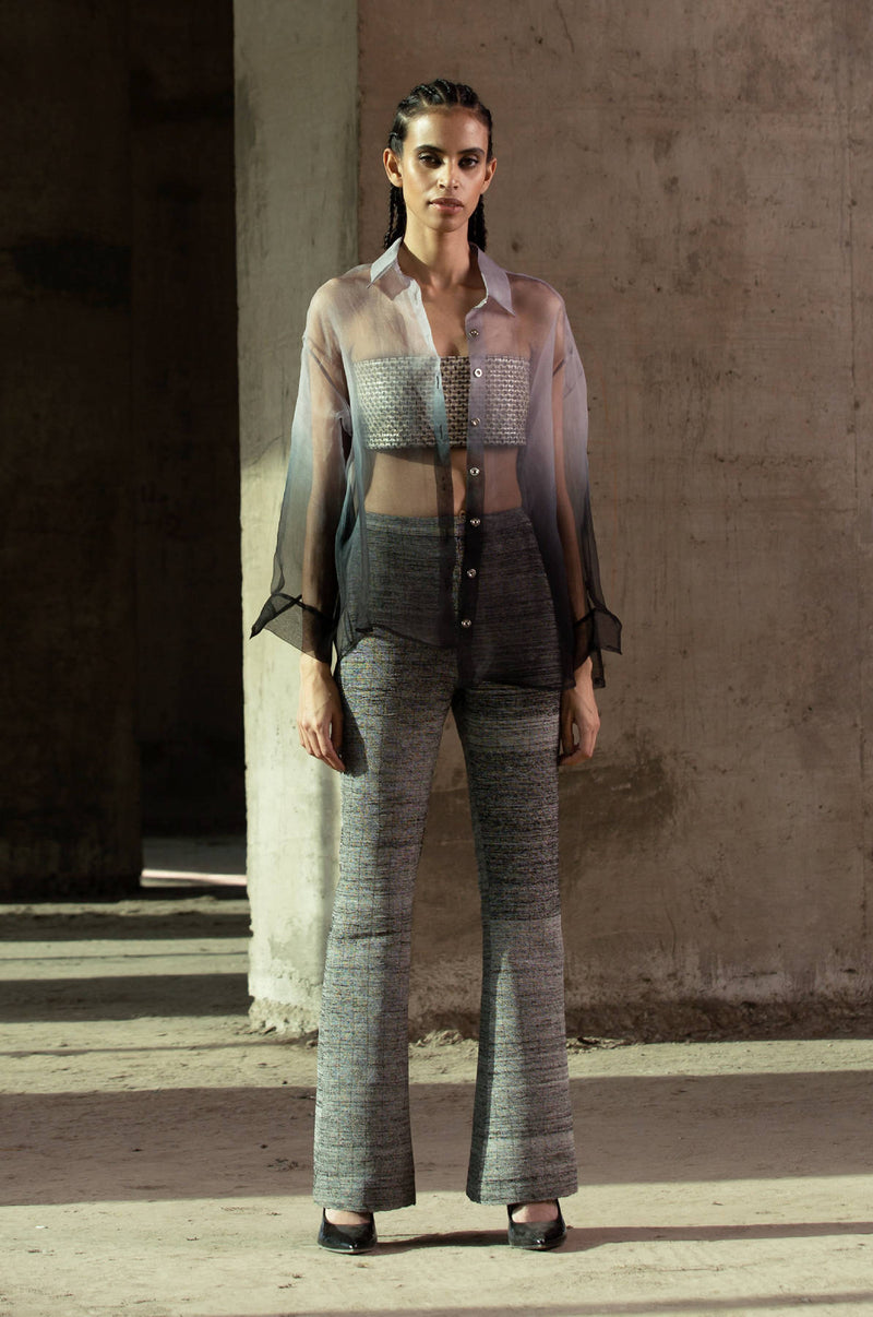 Gradient Silk Organza Shirt