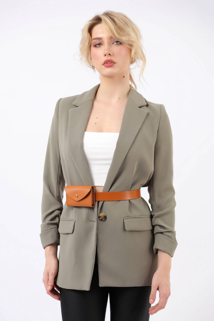 Leather Slim Envelope Belt Bag