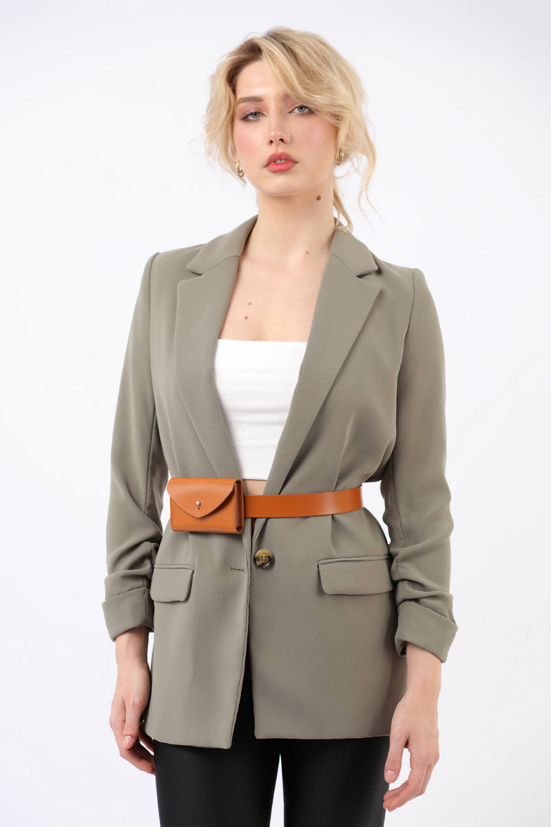 Leather Slim Envelope Belt Bag