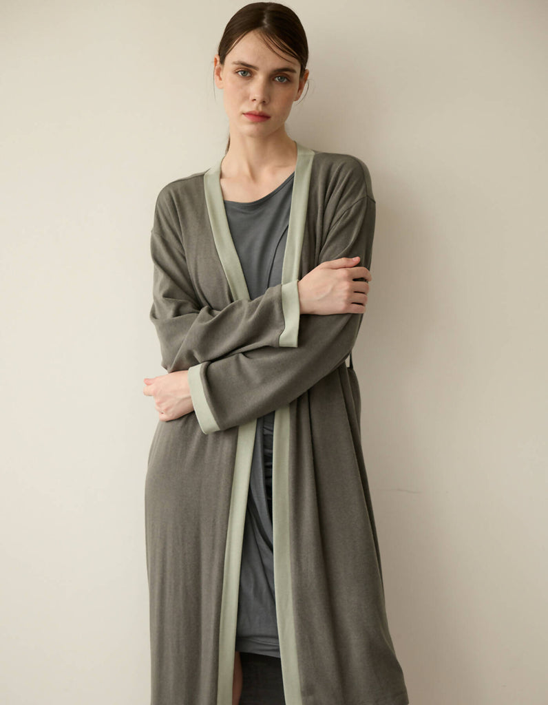 Angora Blended Long Knit Cardigan