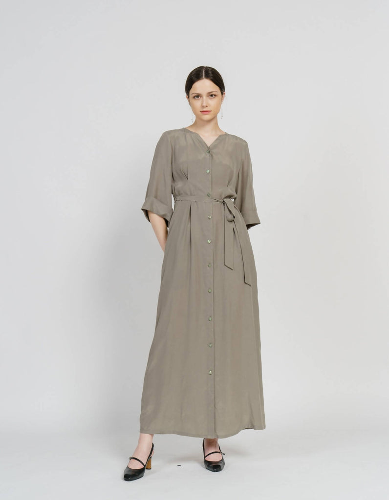 Maxi Robe Highwaist Shirt-Dress