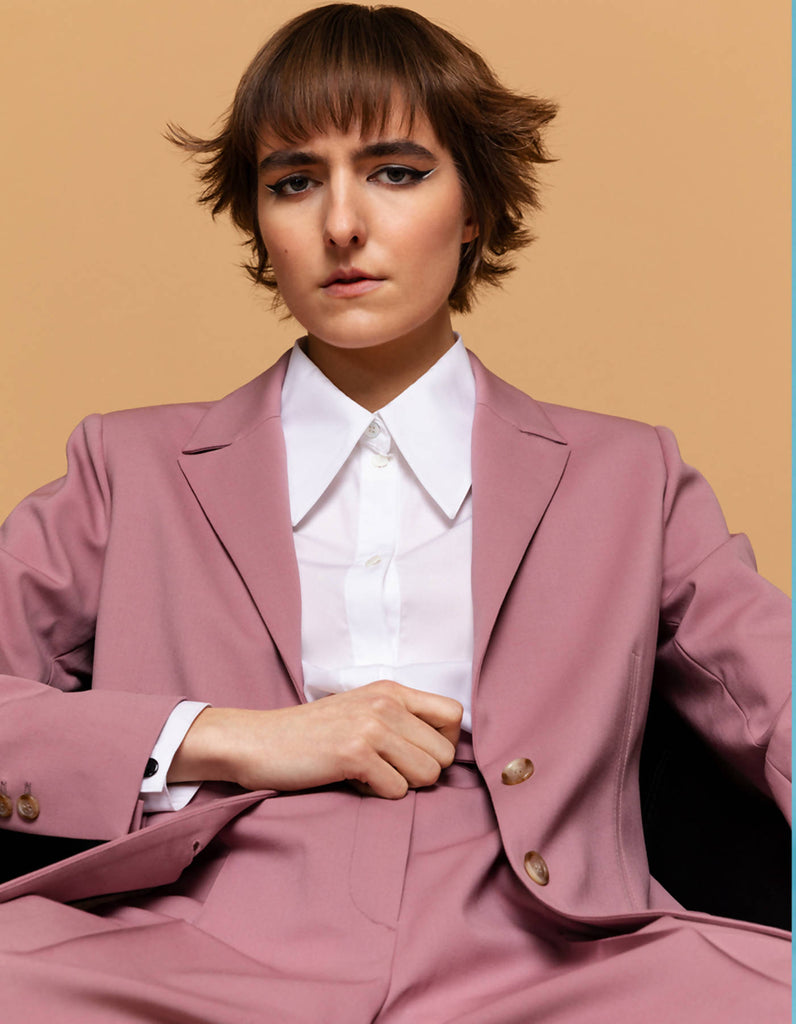 Grace Wool Stretch Blazer Dusty Pink