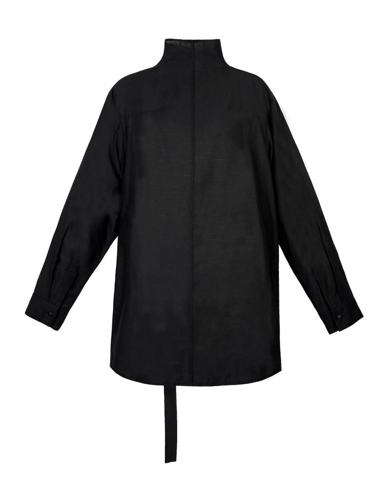 Unsymmetrical Stand-Collar Shirt