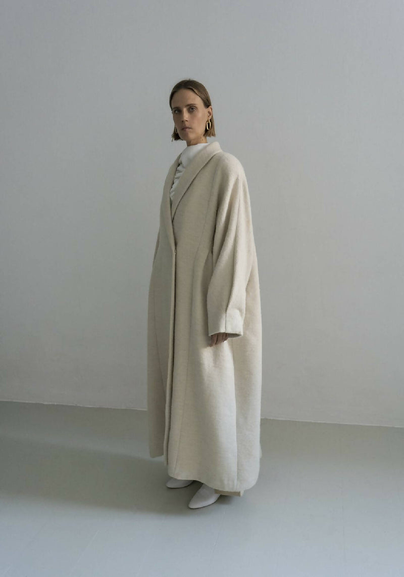 KOSIV CREAM HEMP WOOL COAT