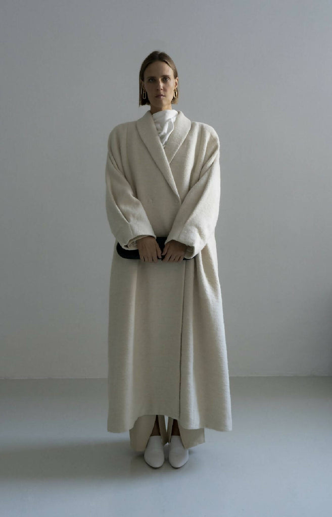 KOSIV CREAM HEMP WOOL COAT