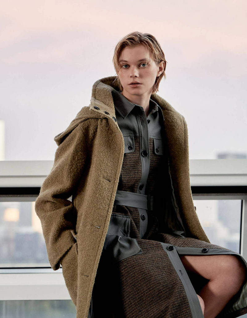 Premium Mohair Alpaca Detachable Hooded Coat