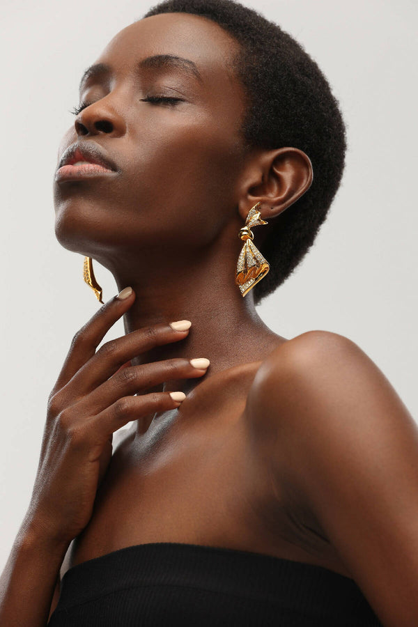 Pavé Diamonds Embellished Butterfly Earrings